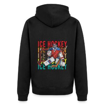 Bâton de hockey sur glace Masque de hockey sur glace Sport - Veste à capuche bio Premium Unisexe - noir - Dos - Nico (187cm)
