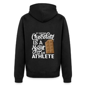 Chocolate Chocolate Chocolate - Unisex Premium Organic Zip Hoodie - black - Back - Nico (187cm)