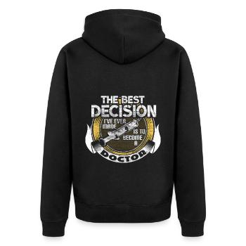 Doctor Doctors Hospital Gift - Unisex Premium Organic Zip Hoodie - black - Back - Nico (187cm)
