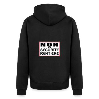 NON à la sécurité rentière - Anti CT motos - Veste à capuche bio Premium Unisexe - noir - Dos - Nico (187cm)