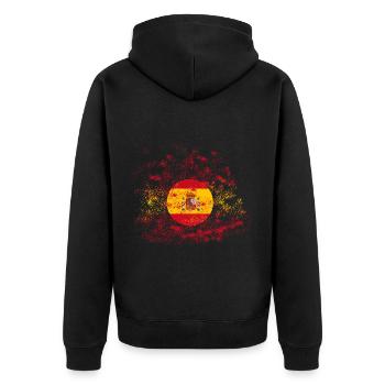 Espagne Coupe du Monde Drapeau Couleurs Épingles - Veste à capuche bio Premium Unisexe - noir - Dos - Nico (187cm)