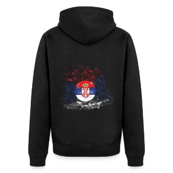 Serbie Coupe du Monde Drapeau Couleurs Épingles - Veste à capuche bio Premium Unisexe - noir - Dos - Nico (187cm)