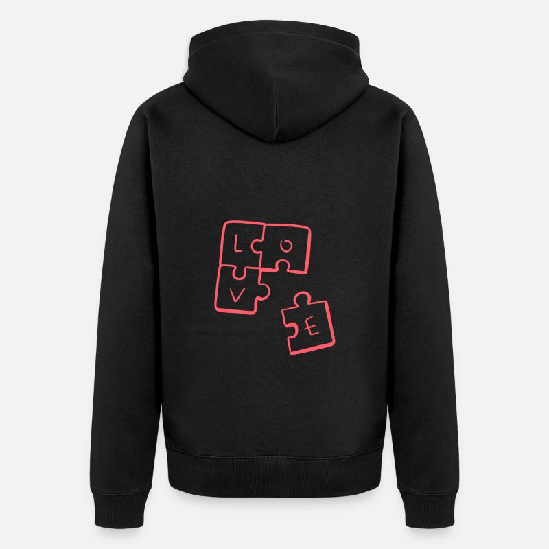 LOVE - Pièces de Puzzle - Veste à capuche bio Premium Unisexe - noir