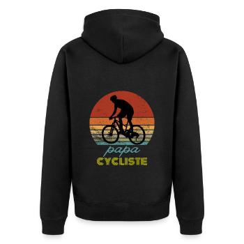 papa cycliste cadeau homme vélo VTT Homme - Veste à capuche bio Premium Unisexe - noir - Dos - Nico (187cm)