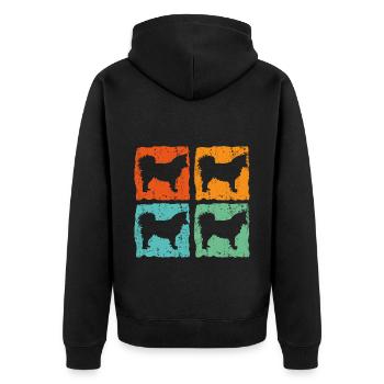 Chien islandais Spitz islandais Vintage - Veste à capuche bio Premium Unisexe - noir - Dos - Nico (187cm)