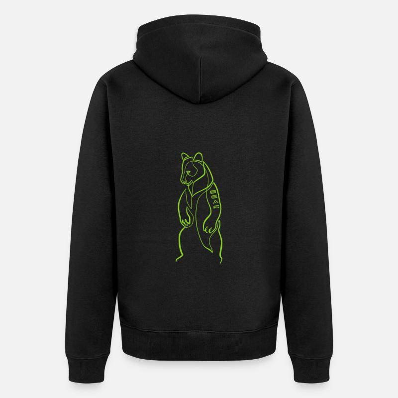 Ours " BEAR " one line - Veste à capuche bio Premium Unisexe - noir
