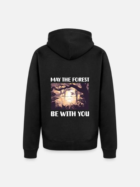 Outdoor Trees Forester - Unisex Premium Organic Zip Hoodie - black
