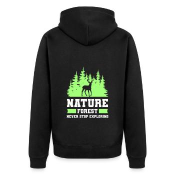 Forêt Arbres Bois Forêt Animal - Veste à capuche bio Premium Unisexe - noir - Dos - Nico (187cm)