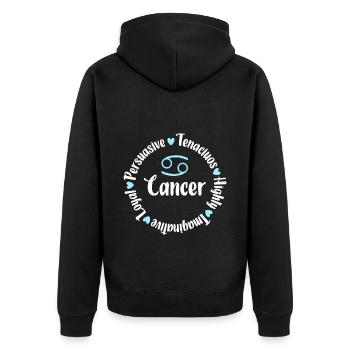 Krebs Geburtstag Juli Stern - Unisex Premium Bio Zip Hoodie - Schwarz - Hinten - Nico (187cm)