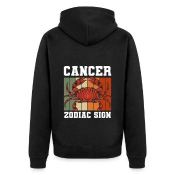 Zodiac Sign Birthday Constellation Stars - Unisex Premium Organic Zip Hoodie - black - Back - Nico (187cm)