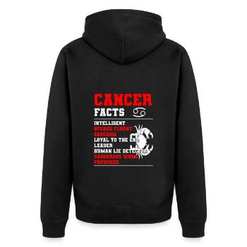 Krebs Tierkreiszeichen Aberglaube Sterne - Unisex Premium Bio Zip Hoodie - Schwarz - Hinten - Nico (187cm)