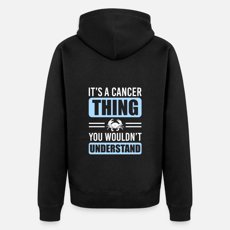Superstition de l’astrologie du cancer - Veste à capuche bio Premium Unisexe - noir