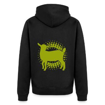Chèvre - Chèvre - Chèvre - Ferme - Zoo - Vacances - Veste à capuche bio Premium Unisexe - noir - Dos - Nico (187cm)