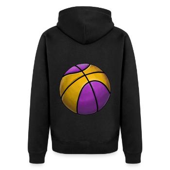 Basketball Gold Purple Ball Sticker Sport - Unisex Premium Organic Zip Hoodie - black - Back - Nico (187cm)