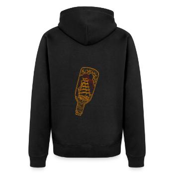 Bateau pirate - bouteille à la mer flash tattoo - Veste à capuche bio Premium Unisexe - noir - Dos - Nico (187cm)