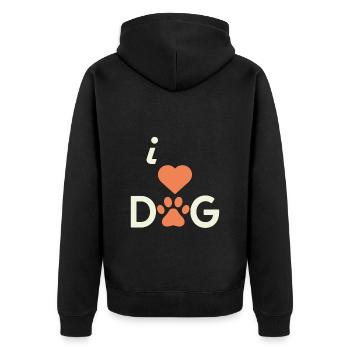 j’adore le chien - Veste à capuche bio Premium Unisexe - noir - Dos - Nico (187cm)