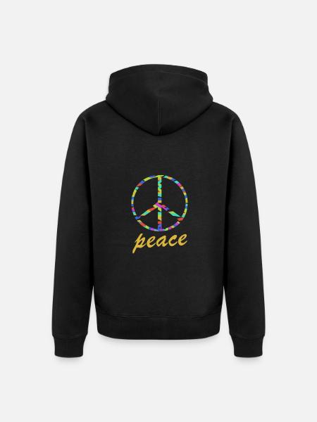 frieden peace - Unisex Premium Bio Zip Hoodie - Schwarz