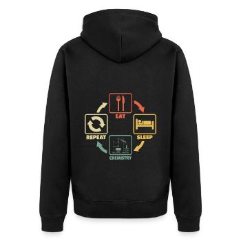 Étudiant en chimie Étudiant Manger Du Sommeil En Disant - Veste à capuche bio Premium Unisexe - noir - Dos - Nico (187cm)
