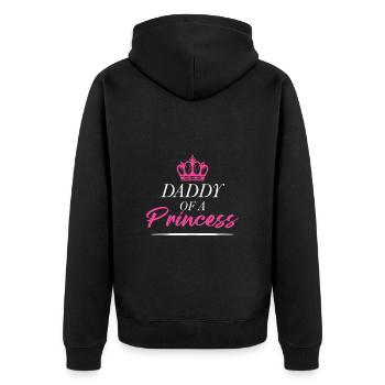 Daddy of a Princess - Father's Day - Unisex Premium Organic Zip Hoodie - black - Back - Nico (187cm)