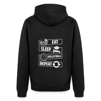 Sport Spielerin Beachball - Unisex Premium Bio Zip Hoodie - Schwarz - Hinten - Nico (187cm)