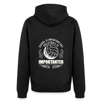 Sports Player Ball - Unisex Premium Organic Zip Hoodie - black - Back - Nico (187cm)