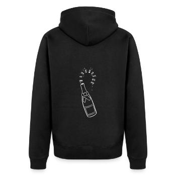 ! - Unisex Premium Bio Zip Hoodie - Schwarz - Hinten - Nico (187cm)