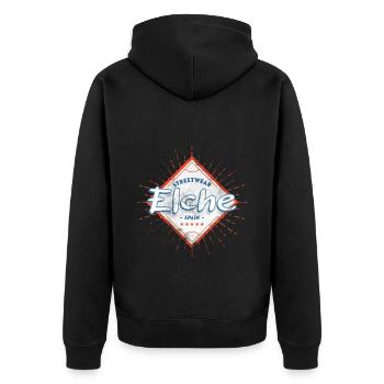 Elche Spain City Skyline Home Love Holiday - Unisex Premium Organic Zip Hoodie - black - Back - Nico (187cm)