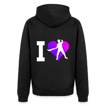 Pelota Jai Alai Basque Pelota Pelota vasca - Unisex Premium Bio Zip Hoodie - Schwarz - Hinten - Nico (187cm)