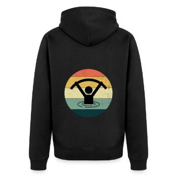 Water Aqua aerobics Aquatic fitness Vintage Retro - Unisex Premium Organic Zip Hoodie - black - Back - Nico (187cm)