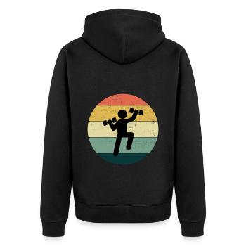 Wasser Aqua Aerobic Aquatic Fitness Vintage Retro - Unisex Premium Bio Zip Hoodie - Schwarz - Hinten - Nico (187cm)