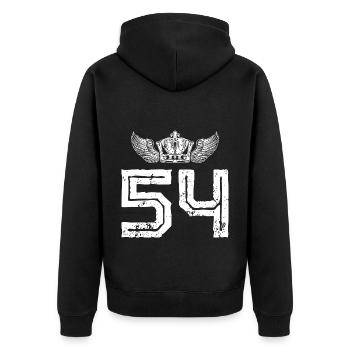 54 Couronne de numéros - Veste à capuche bio Premium Unisexe - noir - Dos - Nico (187cm)