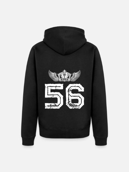 56 Couronne numérique - Veste à capuche bio Premium Unisexe - noir