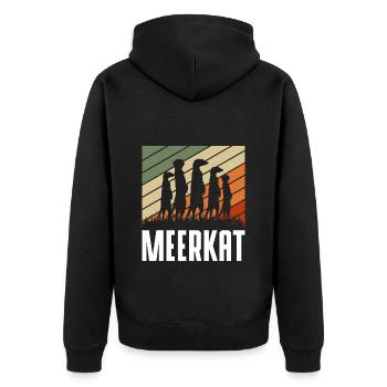 Erdmännchen Natur Lustig - Unisex Premium Bio Zip Hoodie - Schwarz - Hinten - Nico (187cm)