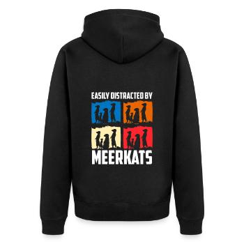 Afrika Tiere Raubtier Fell - Unisex Premium Bio Zip Hoodie - Schwarz - Hinten - Nico (187cm)
