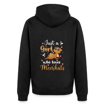 Zoo Tiere Zootier - Unisex Premium Bio Zip Hoodie - Schwarz - Hinten - Nico (187cm)
