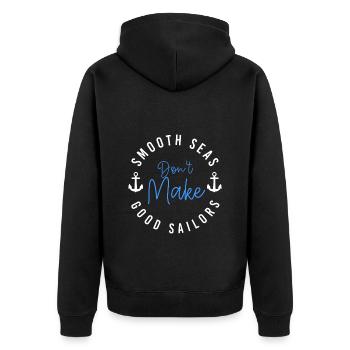 Sailing Ship Boat Sailing Waves - Unisex Premium Organic Zip Hoodie - black - Back - Nico (187cm)