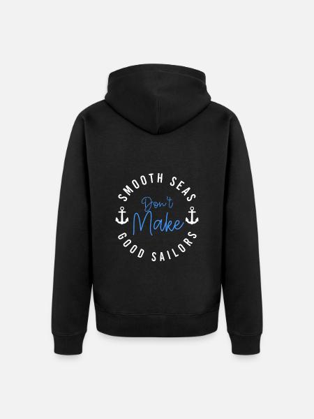 Sailing Ship Boat Sailing Waves - Unisex Premium Organic Zip Hoodie - black