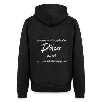 Pfälzer zu sein - Pälzer zu soi Geschenk Pfalz Pfä - Unisex Premium Bio Zip Hoodie - Schwarz - Hinten - Nico (187cm)