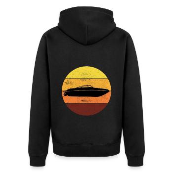 Rc Boat Racing Electric Powerboat Speedboat Race - Unisex Premium Organic Zip Hoodie - black - Back - Nico (187cm)