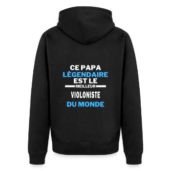 papa légendaire est le Meilleur VIOLONISTE monde - Veste à capuche bio Premium Unisexe - noir - Dos - Nico (187cm)