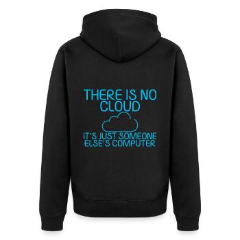 There Is No Cloud Its Just Someone Elses Computer5 - Unisex Premium Bio Zip Hoodie - Schwarz - Hinten - Nico (187cm)