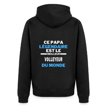 papa légendaire est le Meilleur VOLLEYEUR du monde - Veste à capuche bio Premium Unisexe - noir - Dos - Nico (187cm)