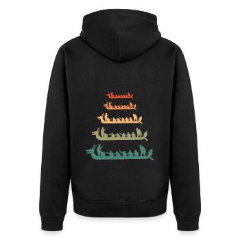 Drachenboot Racing Crew Paddlers Wassersport - Unisex Premium Bio Zip Hoodie - Schwarz - Hinten - Nico (187cm)