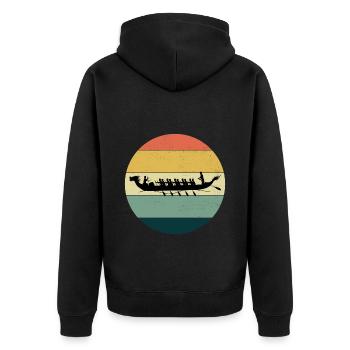 Drachenboot Racing Crew Paddlers Wassersport - Unisex Premium Bio Zip Hoodie - Schwarz - Hinten - Nico (187cm)