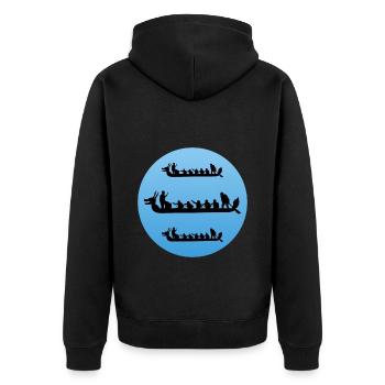 Drachenboot Racing Crew Paddlers Wassersport - Unisex Premium Bio Zip Hoodie - Schwarz - Hinten - Nico (187cm)