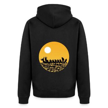 Drachenboot Racing Crew Paddlers Wassersport - Unisex Premium Bio Zip Hoodie - Schwarz - Hinten - Nico (187cm)