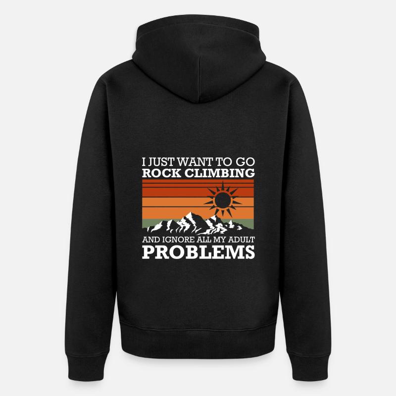 Problem Lustig Mir Egal Motto - Unisex Premium Bio Zip Hoodie - Schwarz