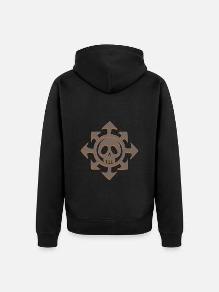 Skull Chaos Star - Unisex Premium Organic Zip Hoodie - black