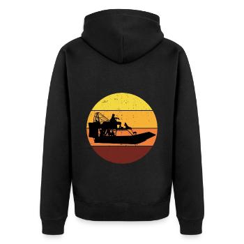 Vintage Rétro Airboat Fanboat Airboating Planeboat - Veste à capuche bio Premium Unisexe - noir - Dos - Nico (187cm)