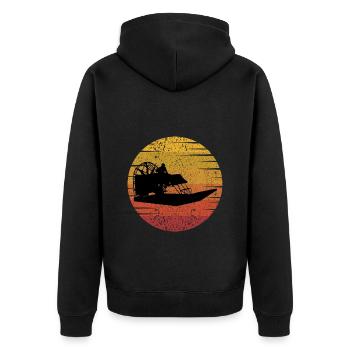 Vintage Rétro Airboat Fanboat Airboating Planeboat - Veste à capuche bio Premium Unisexe - noir - Dos - Nico (187cm)